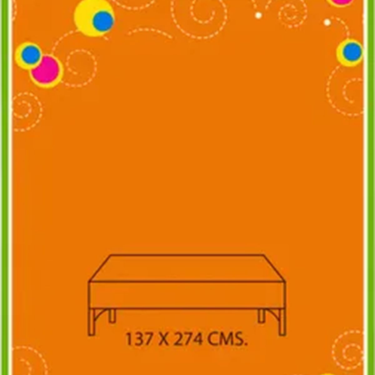 GENERICO - Mantel plástico desechable 137x274 celebraciones naranja liso