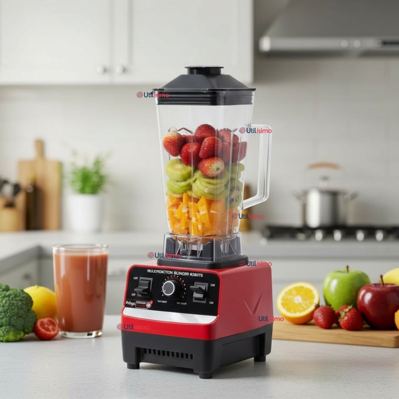 LINE - Licuadora Multifuncional 5500W Potencia Jarra Vidrio+Mango Triturador