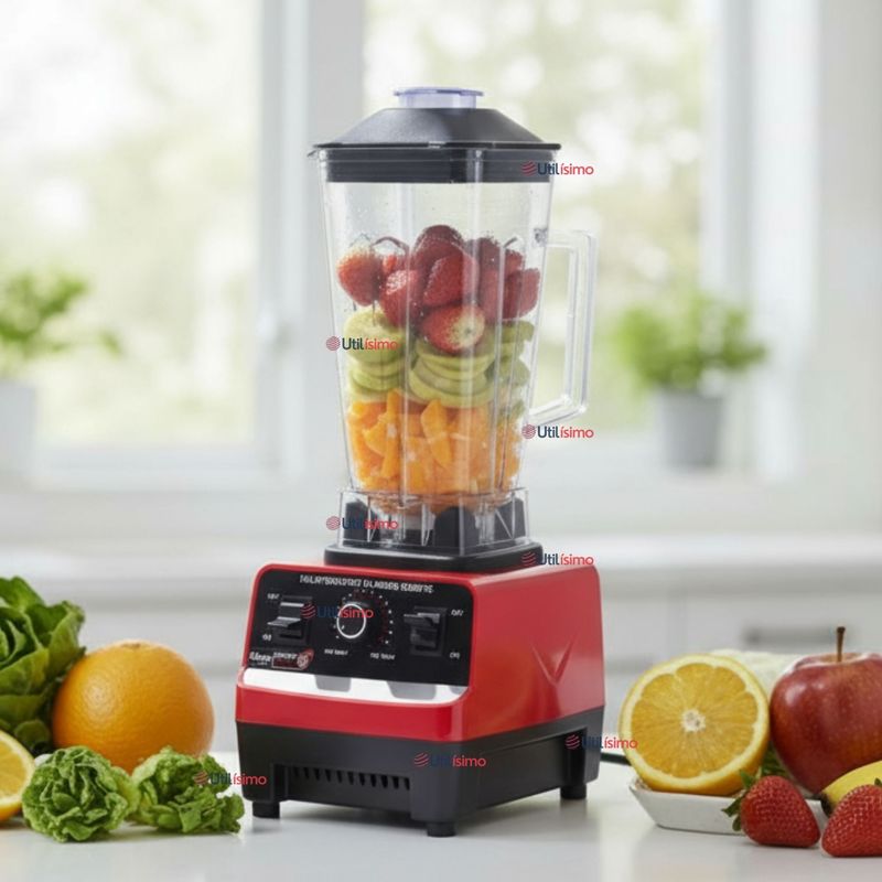 LINE - Licuadora Multifuncional 5500W Potencia Jarra Vidrio+Mango Triturador