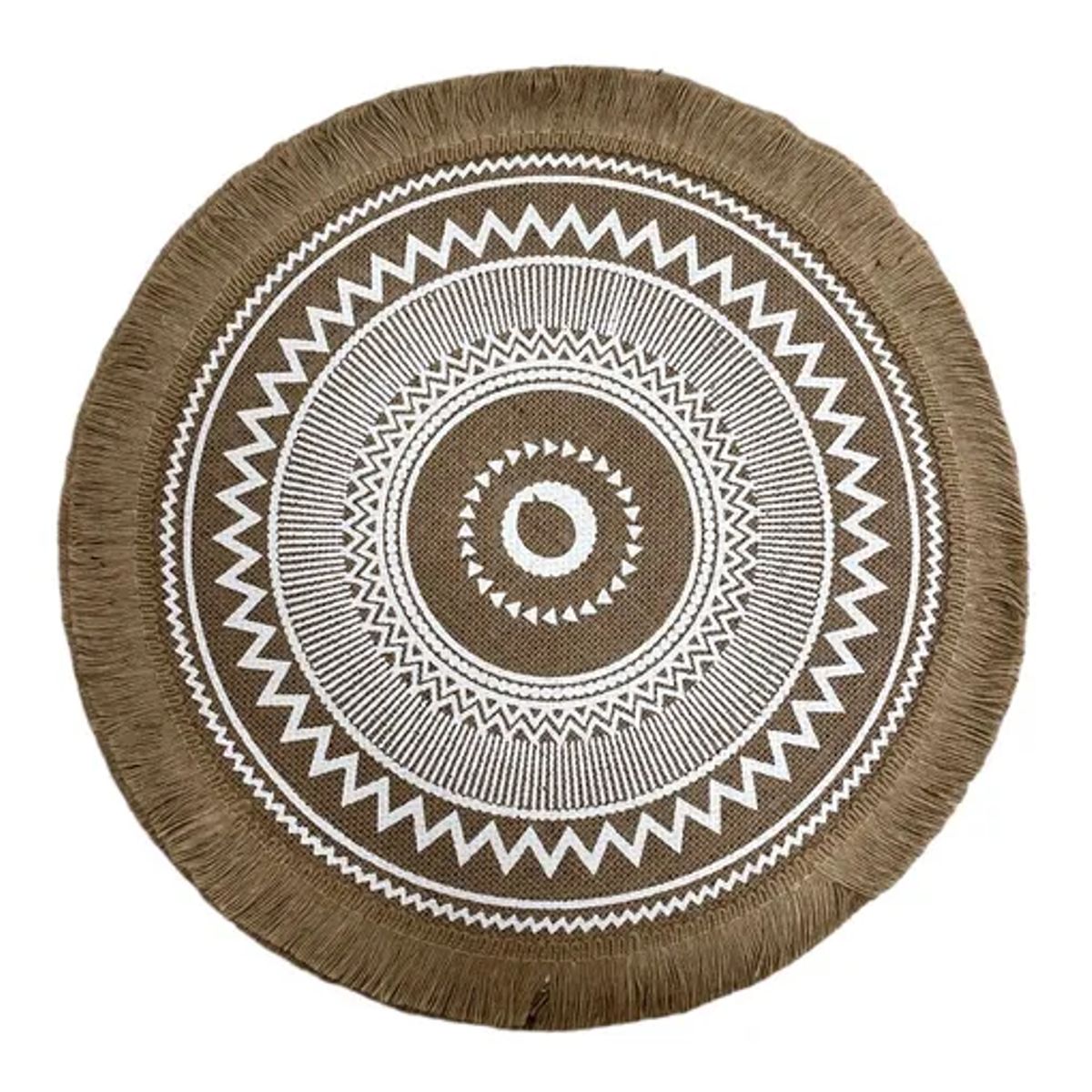 GENERICO - Set 6 individuales redondos trenzados 38cm lino