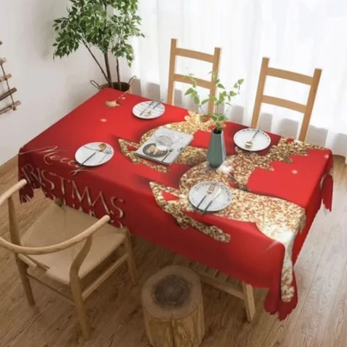 GENERICO - Mantel navideño rectangular 150x220cm