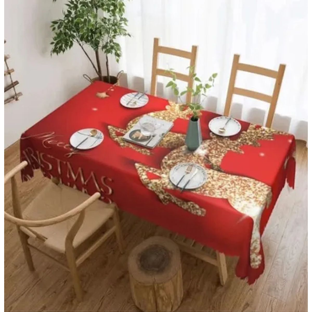 GENERICO - Mantel navideño rectangular 150x220cm