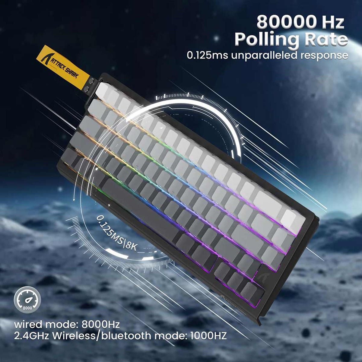 GENERICO - Teclado Attack Shark Inalámbrico X86 Pro He Magnético Degradado