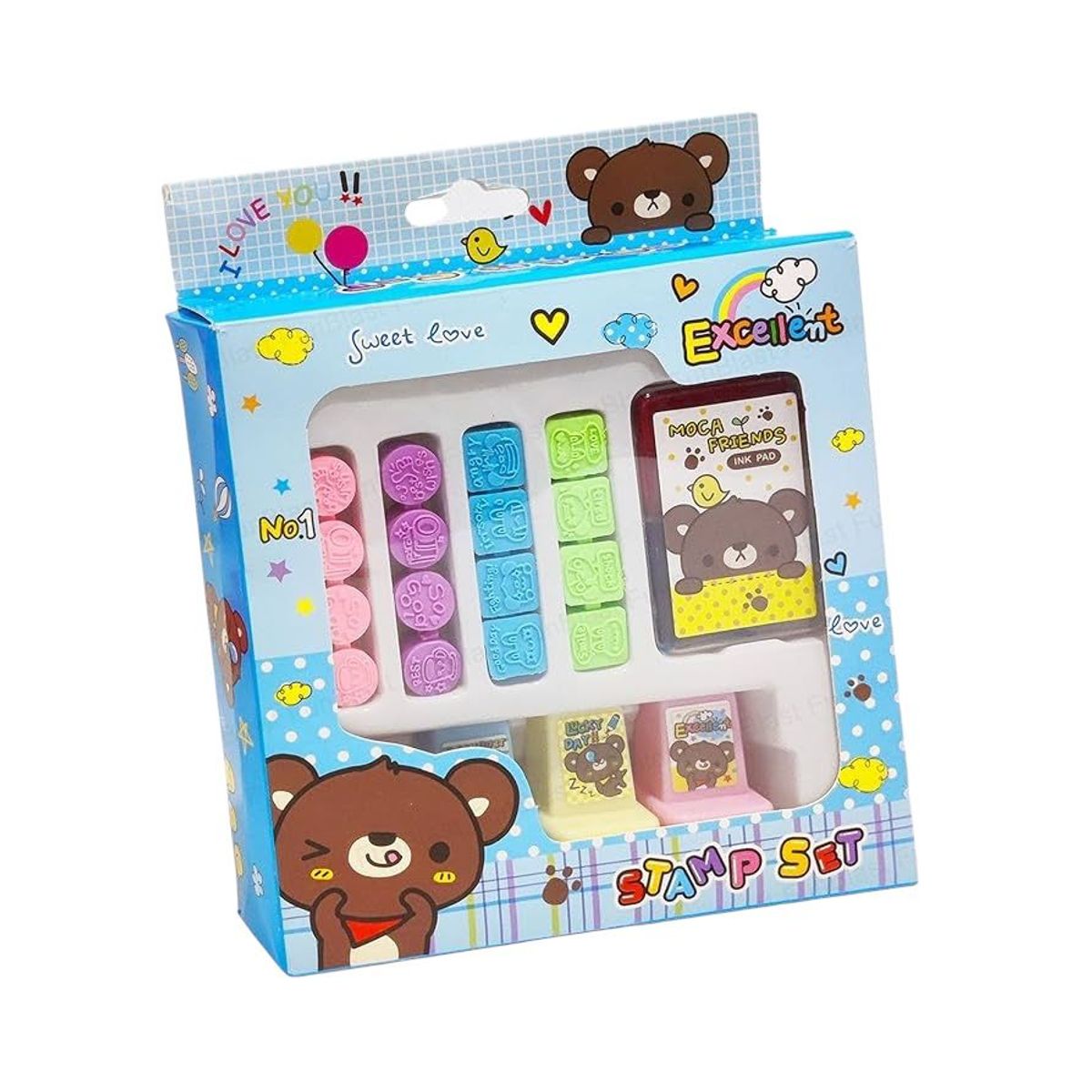 OEM - Pack 20 Timbres Sellos Niños Sorpresa Manualidades