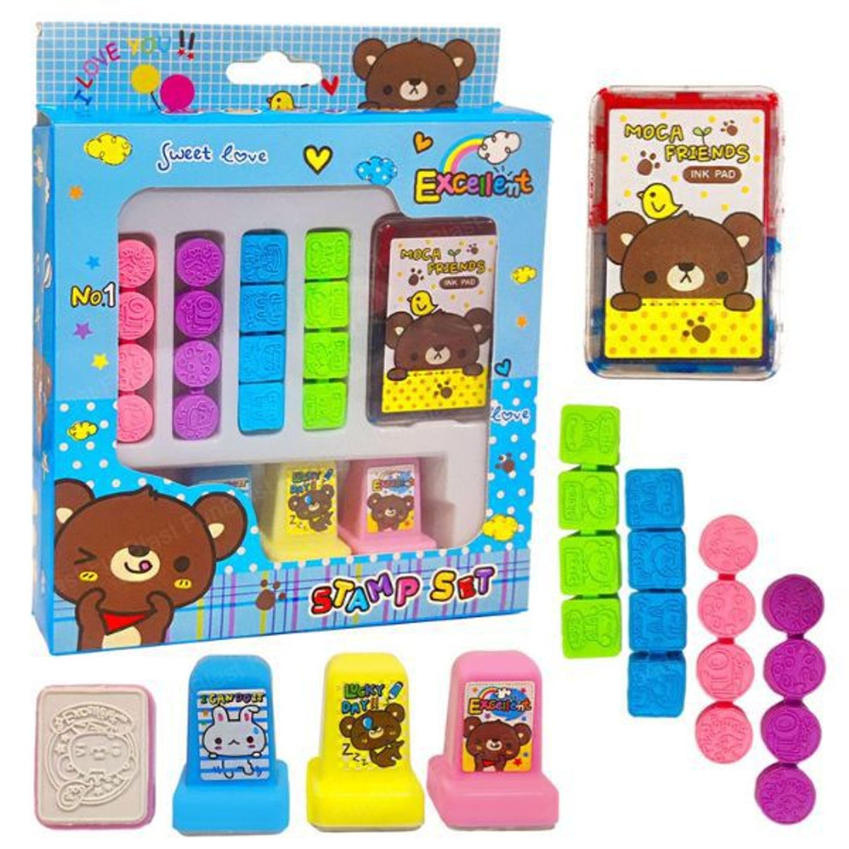 OEM - Pack 20 Timbres Sellos Niños Sorpresa Manualidades