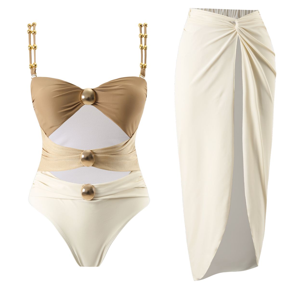 VELVET - Traje de Baño de Dos Piezas Palolem Beige Mujer