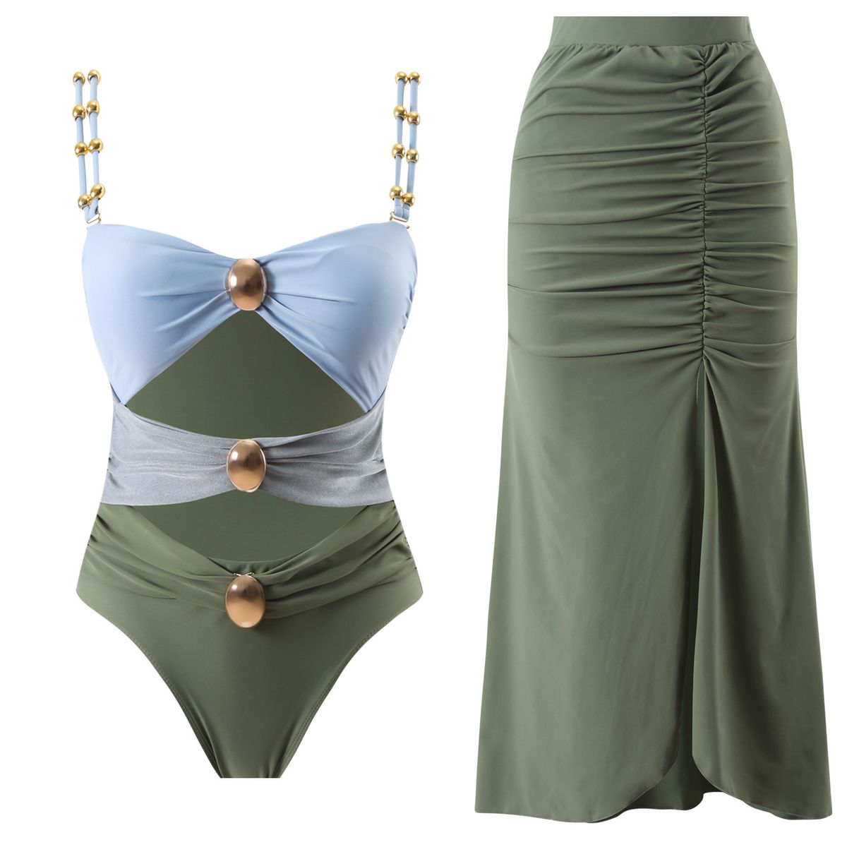 VELVET - Traje de Baño de Dos Piezas Palolem Verde Mujer