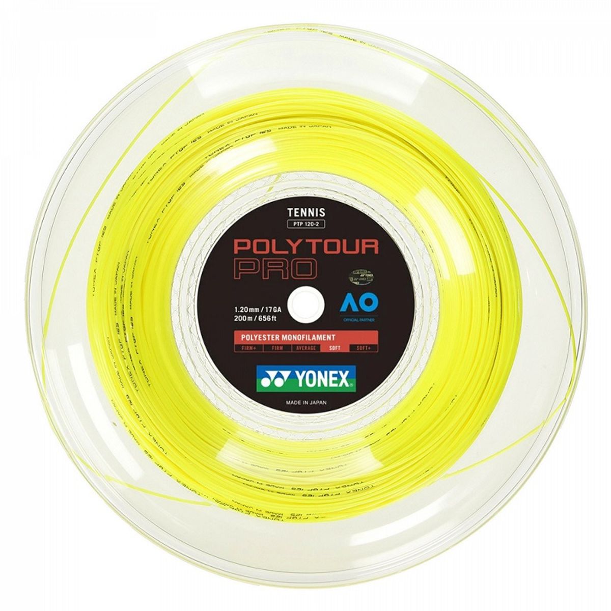 YONEX - CUERDA TENIS YONEX POLY TOUR PRO 17L/1.20MM AMARILLA 200 MTS