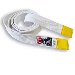 DAEDO - CINTURON BLANCO PUNTA AMARILLA 300 CMS.