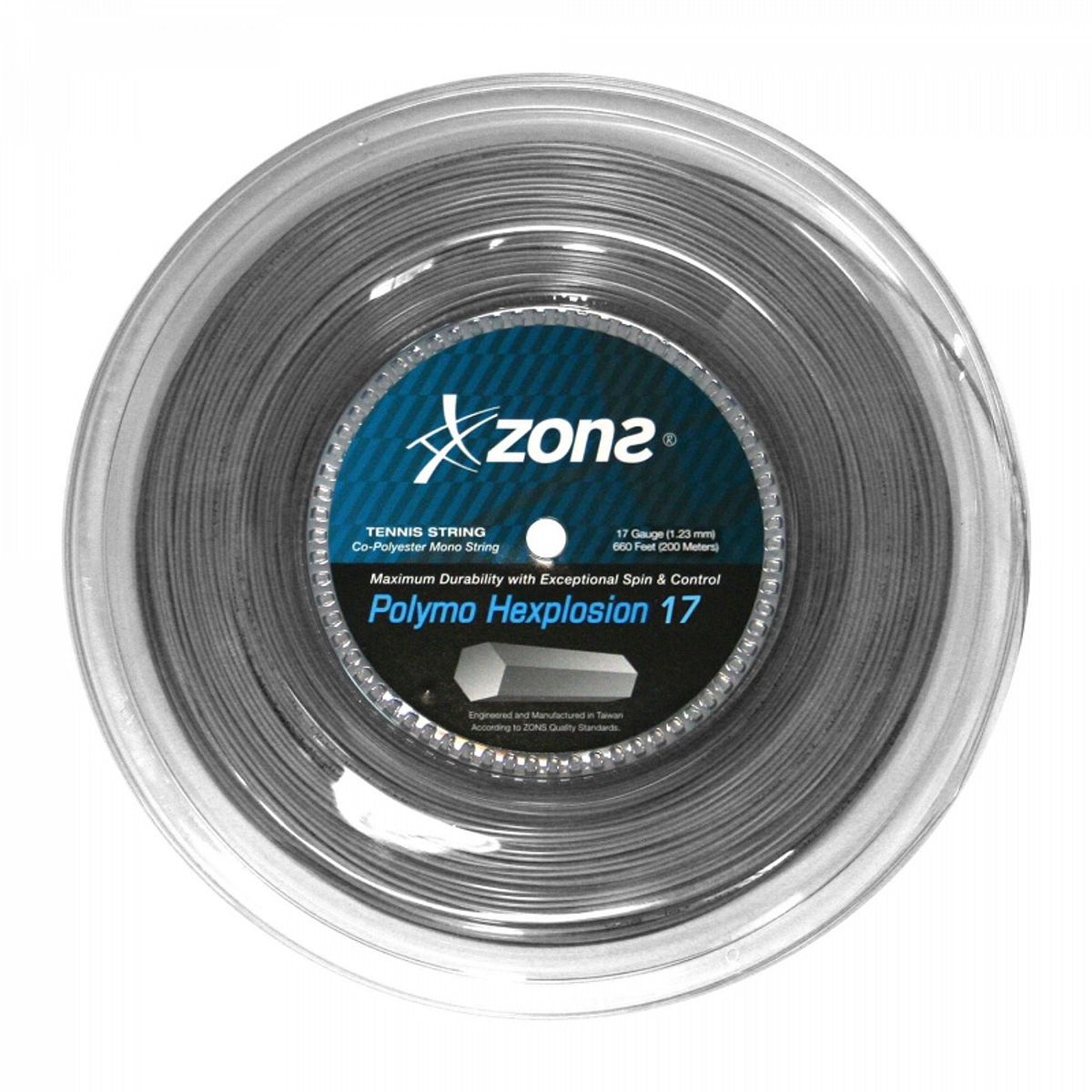 ZONS - CUERDA DE TENIS ZONS POLYMO HEXPLOSION 17L/1.23MM SILVER 200