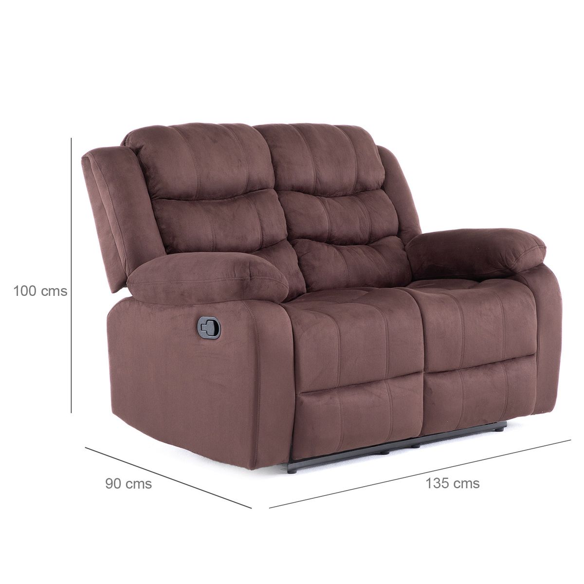 DANIELS - Sofá 2 Cuerpos Reclinable Tradicional Norman Café Oscuro Elephant 2011LDBR