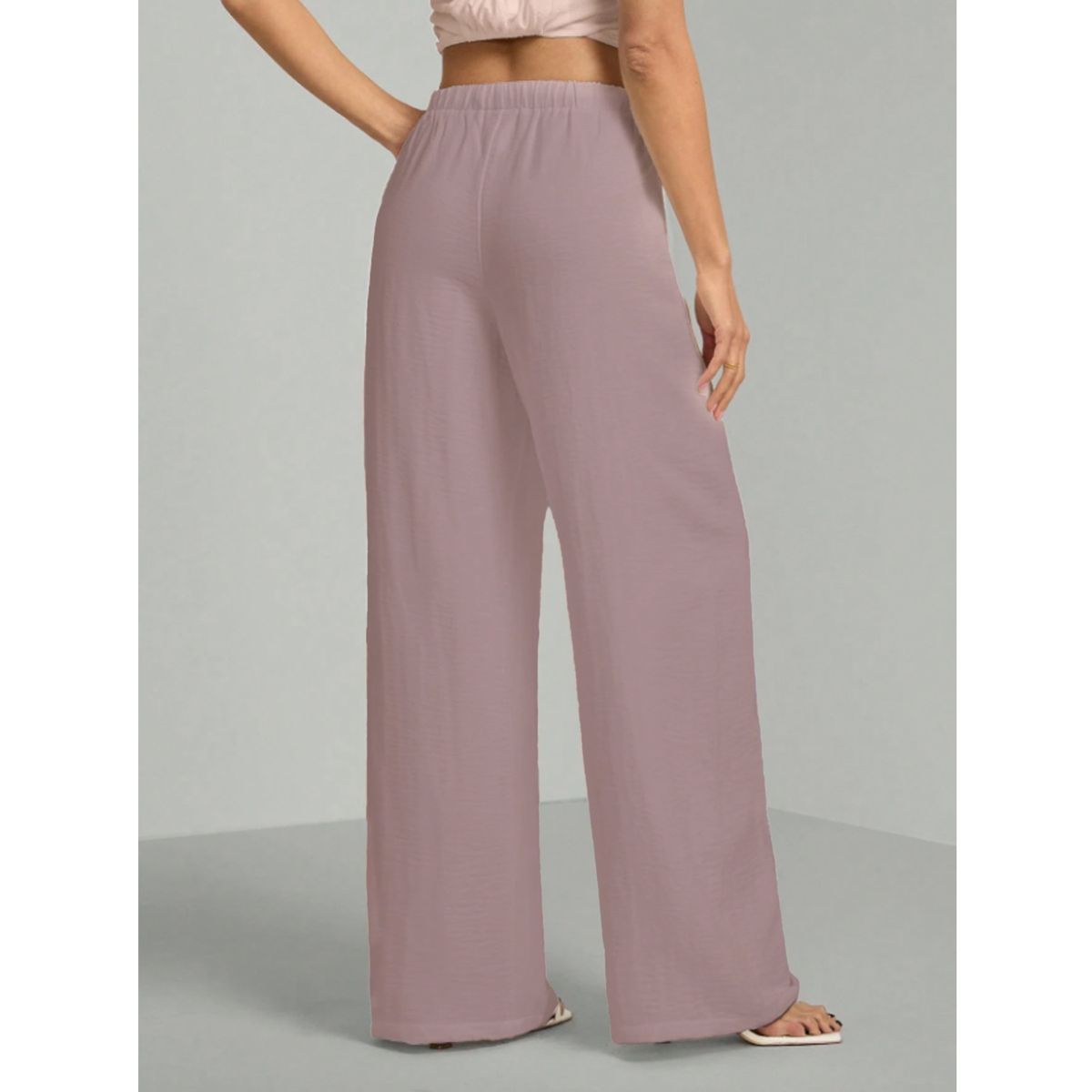 AGW - Pantalón Palazzo Tela Liviana Verano Tiro Alto Elasticado