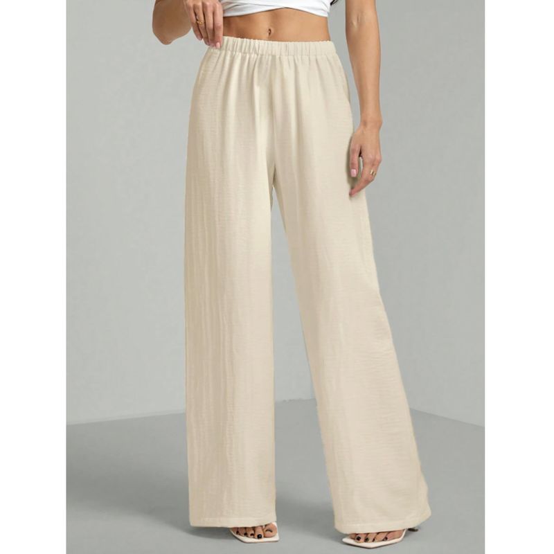 AGW - Pantalón Palazzo Tela Liviana Verano Tiro Alto Elasticado