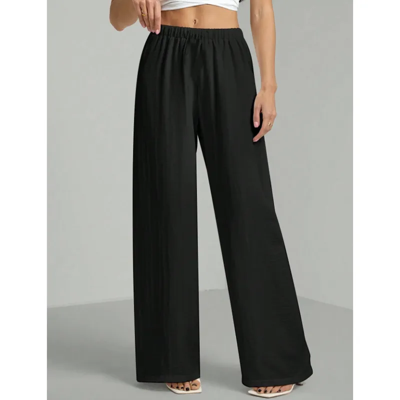 AGW - Pantalón Palazzo Tela Liviana Verano Tiro Alto Elasticado