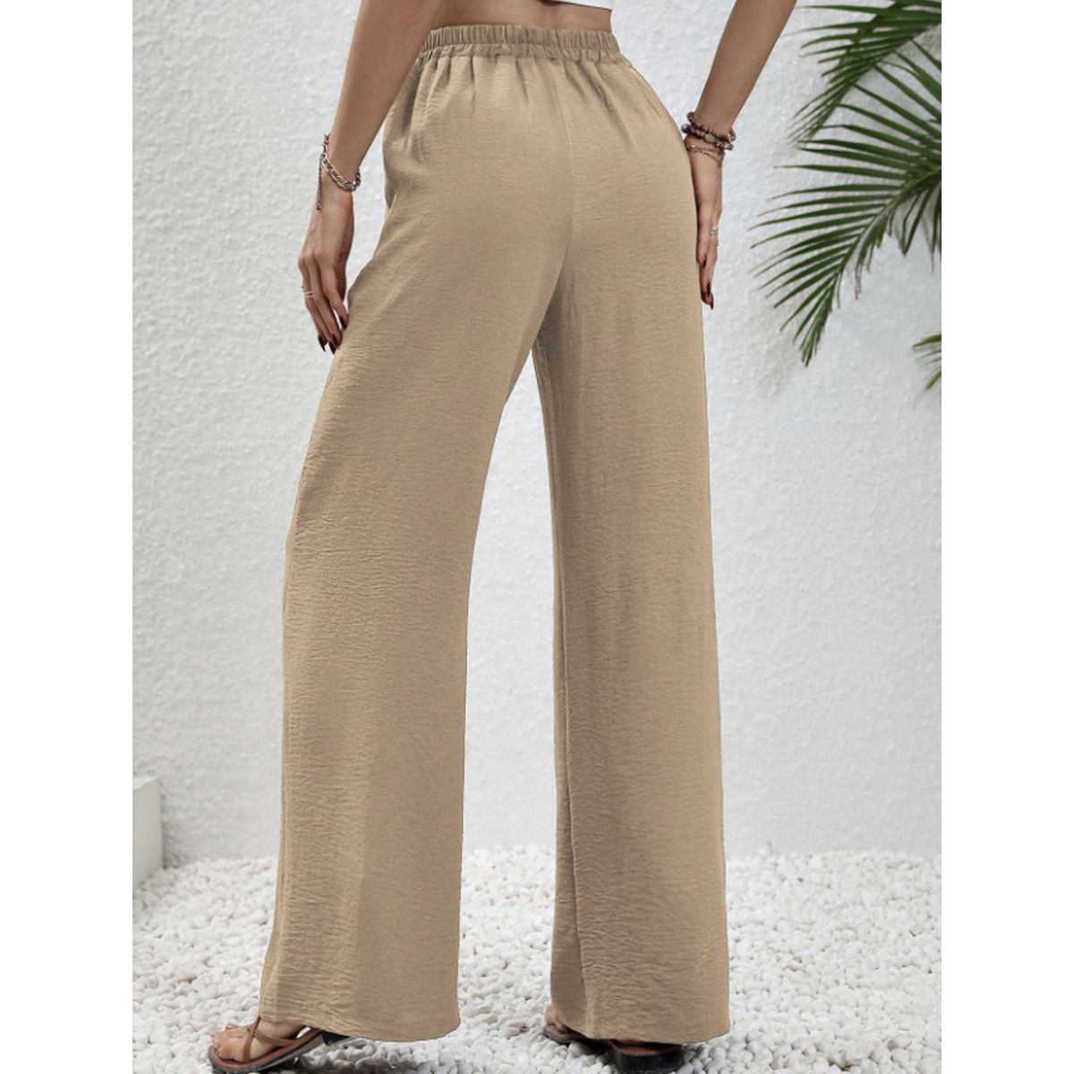 AGW - Pantalón Palazzo Tela Liviana Verano Tiro Alto Elasticado