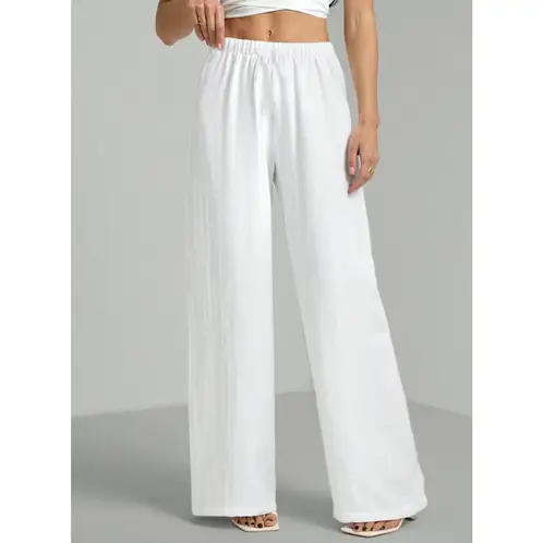 AGW - Pantalón Palazzo Tela Liviana Verano Tiro Alto Elasticado