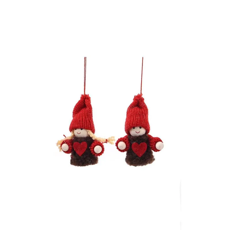 GENERICO - Duo de Adorno de Gnomo de Navidad de Peluche con Gorro de Punto