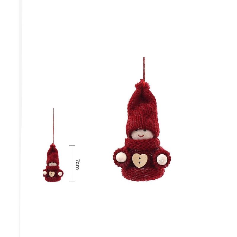 GENERICO - PACK ADORNO DE Gnomo de Navidad de Peluche colgante VINOTINTO