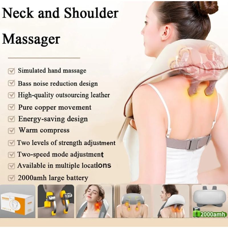 GENERICO - Masajeador de cuello cervical Portatil Termico