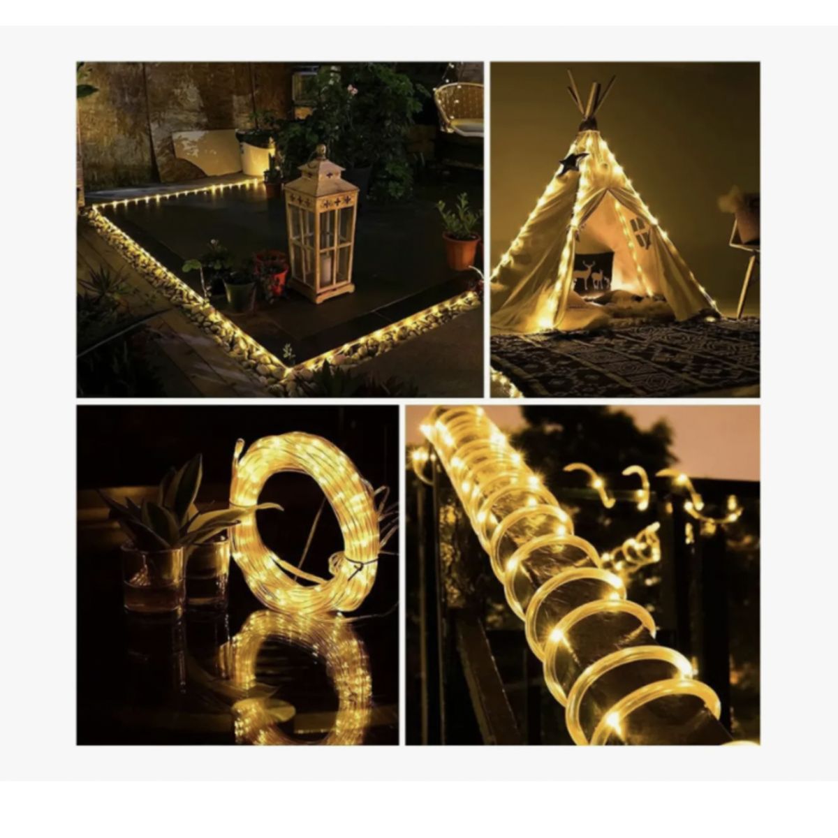 GENERICO - Manguera Tubo Luz Led Solar Tubo Flexible 10 Metros Navidad
