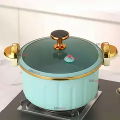 LINE - Olla de Micro Presión Esmalte Antiadherente Capacidad 12L Color Azul