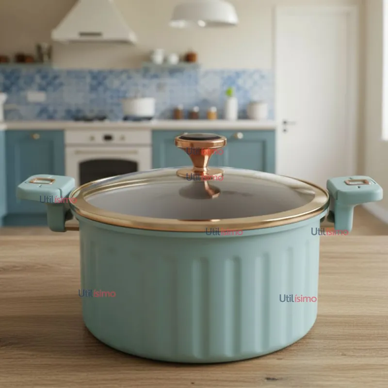 LINE - Olla de Micro Presión Esmalte Antiadherente Capacidad 10L Color Azul