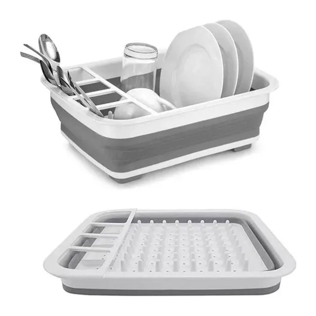 GENERICO - Secador platos silicona plegable color blanco