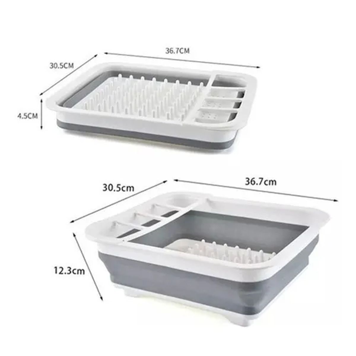 GENERICO - Secador platos silicona plegable color blanco