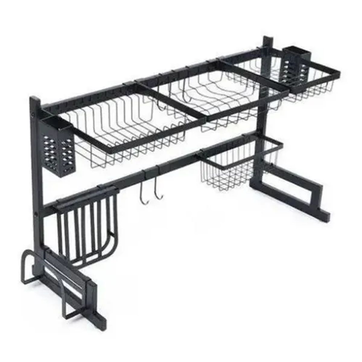 GENERICO - Rack escurridor platos vasos 85cm color negro