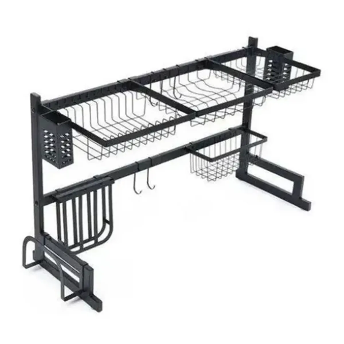 GENERICO - Rack escurridor platos vasos 85cm color negro