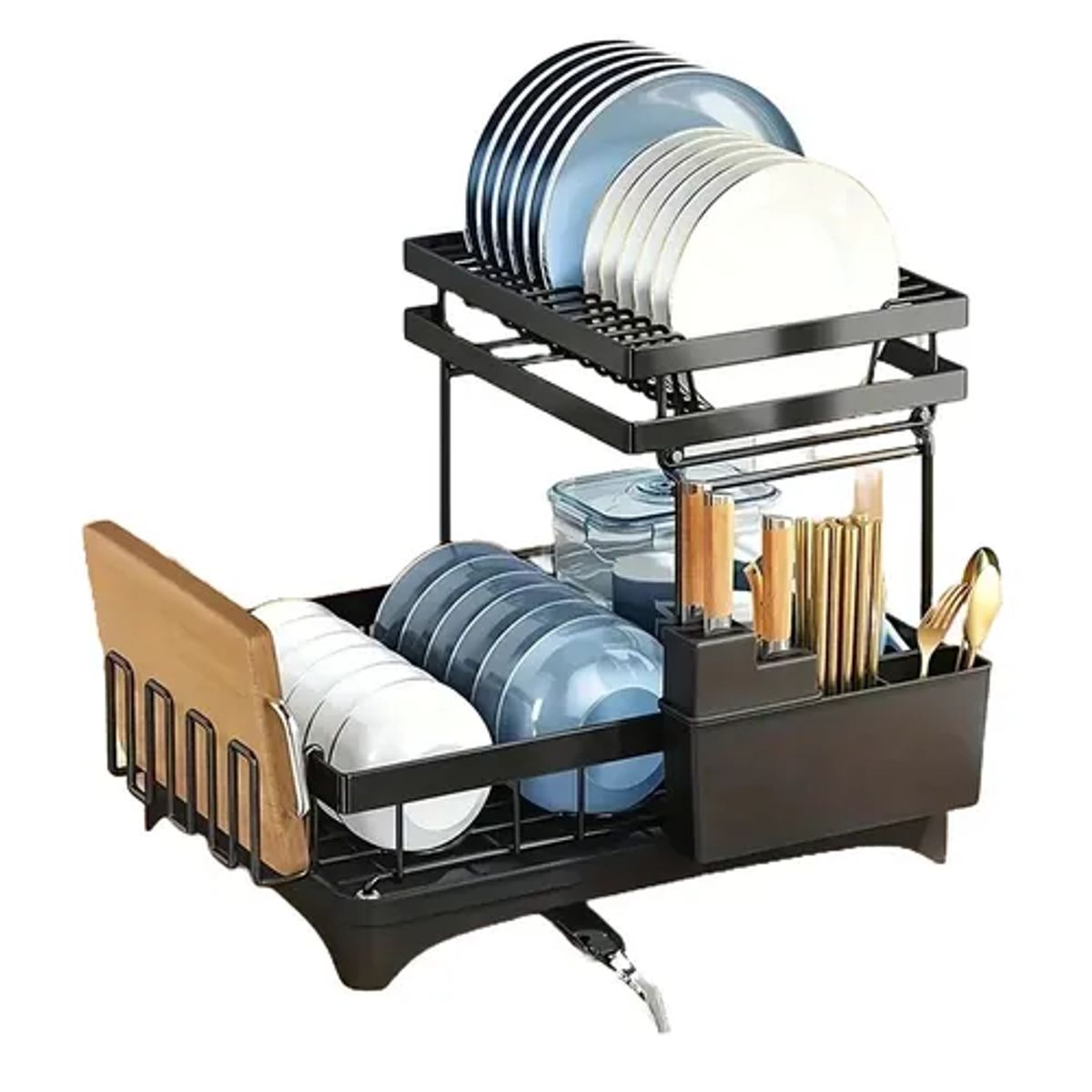 GENERICO - Escurridor platos 2 niveles rack inoxidable