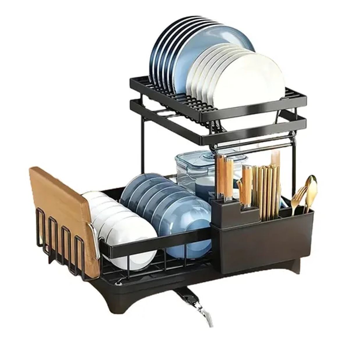 GENERICO - Escurridor platos 2 niveles rack inoxidable