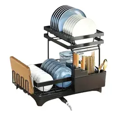 GENERICO - Escurridor platos 2 niveles rack inoxidable
