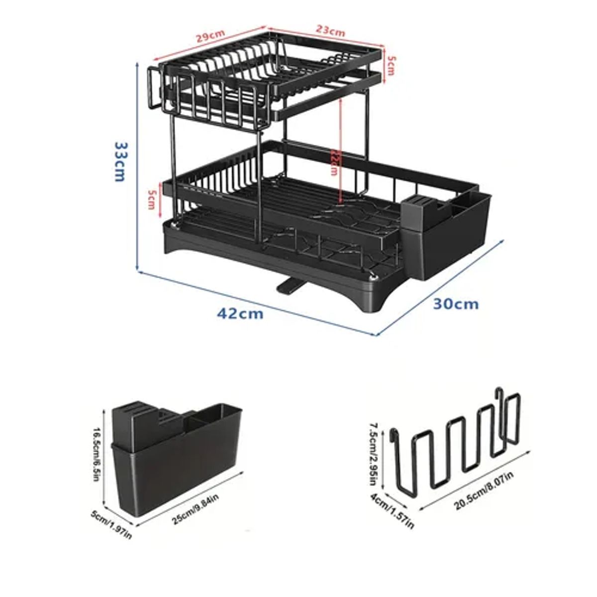 GENERICO - Escurridor platos 2 niveles rack inoxidable