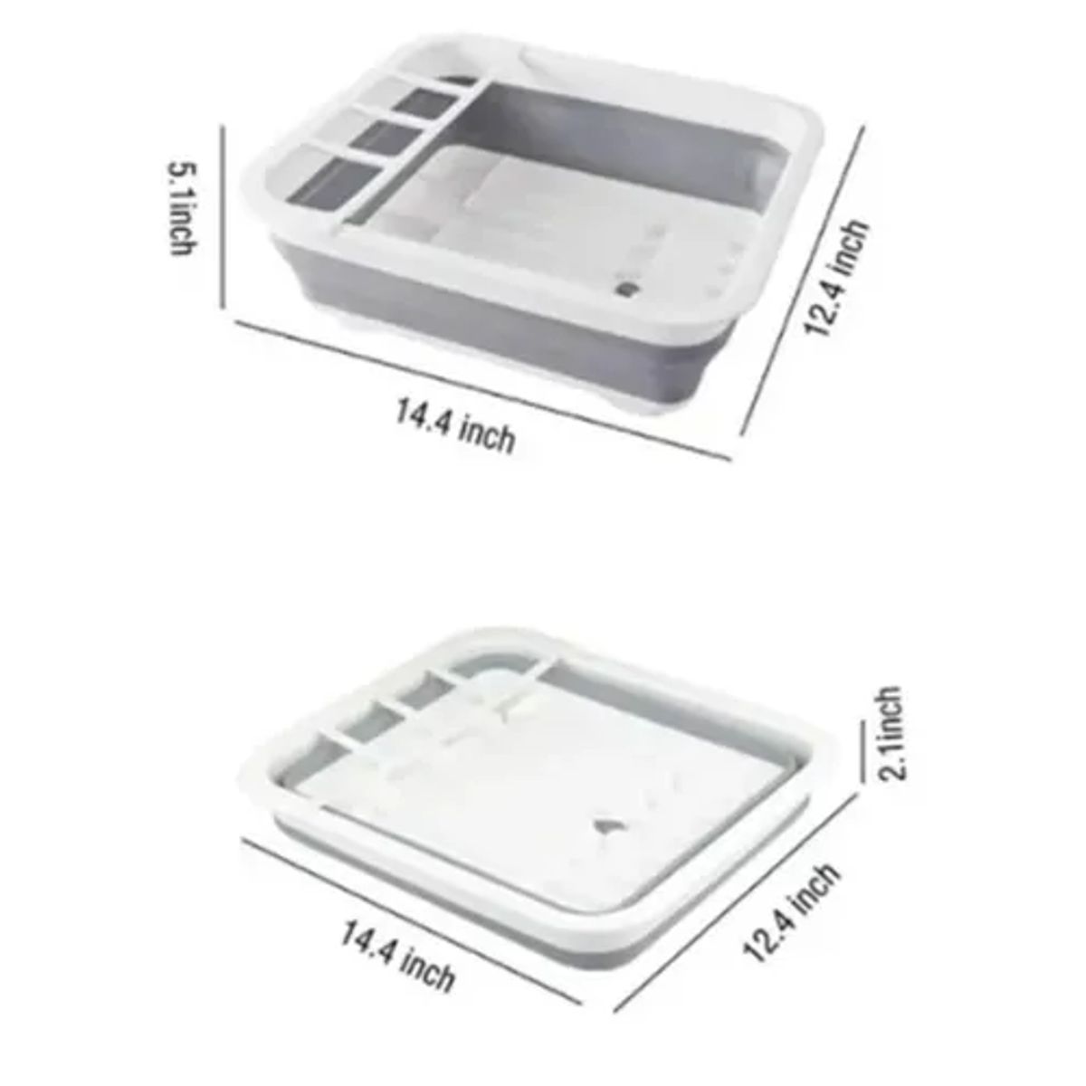 GENERICO - Secador platos multiuso plegable color blanco/gris