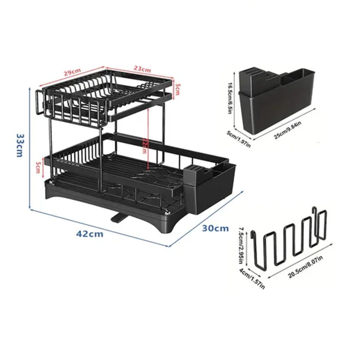 GENERICO - Escurridor platos 2 niveles rack inoxidable