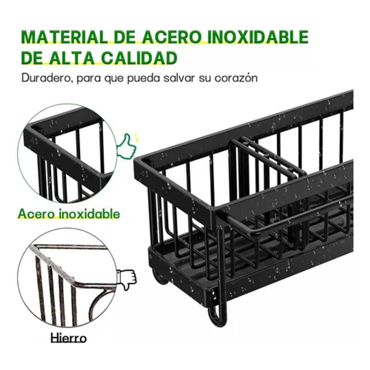 GENERICO - Escurridor cubiertos cocina drenaje automático