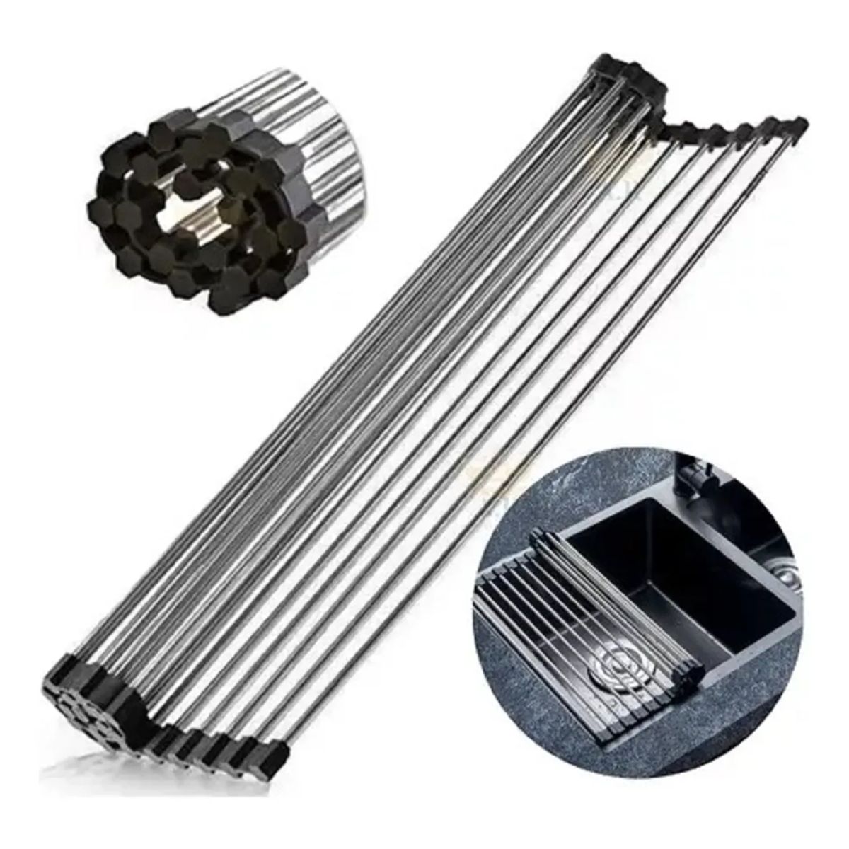 GENERICO - Rejilla escurridor plegable cocina inoxidable