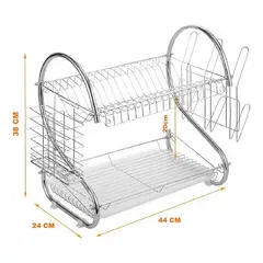 GENERICO - Escurridor loza platos inoxidable grande
