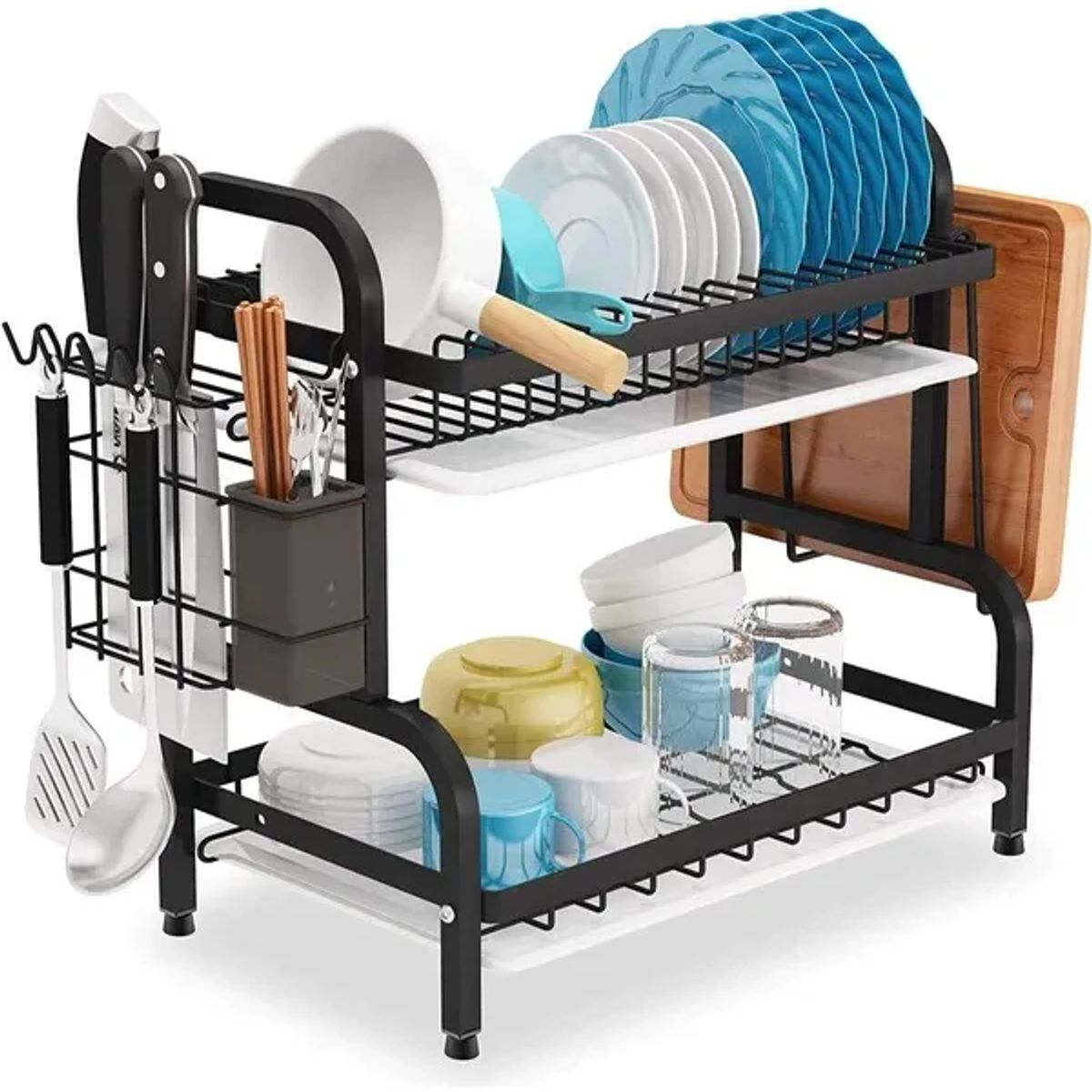 GENERICO - Escurridor loza platos 2 niveles + set dispensador