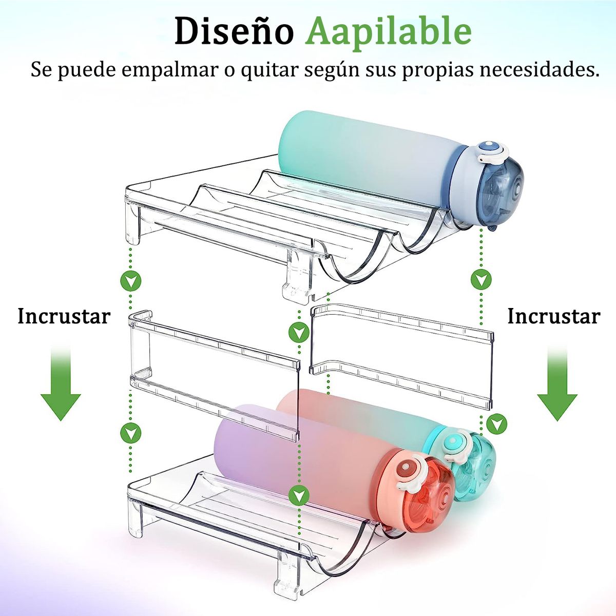 WELDMON - Organizador doble de botellas acrílico