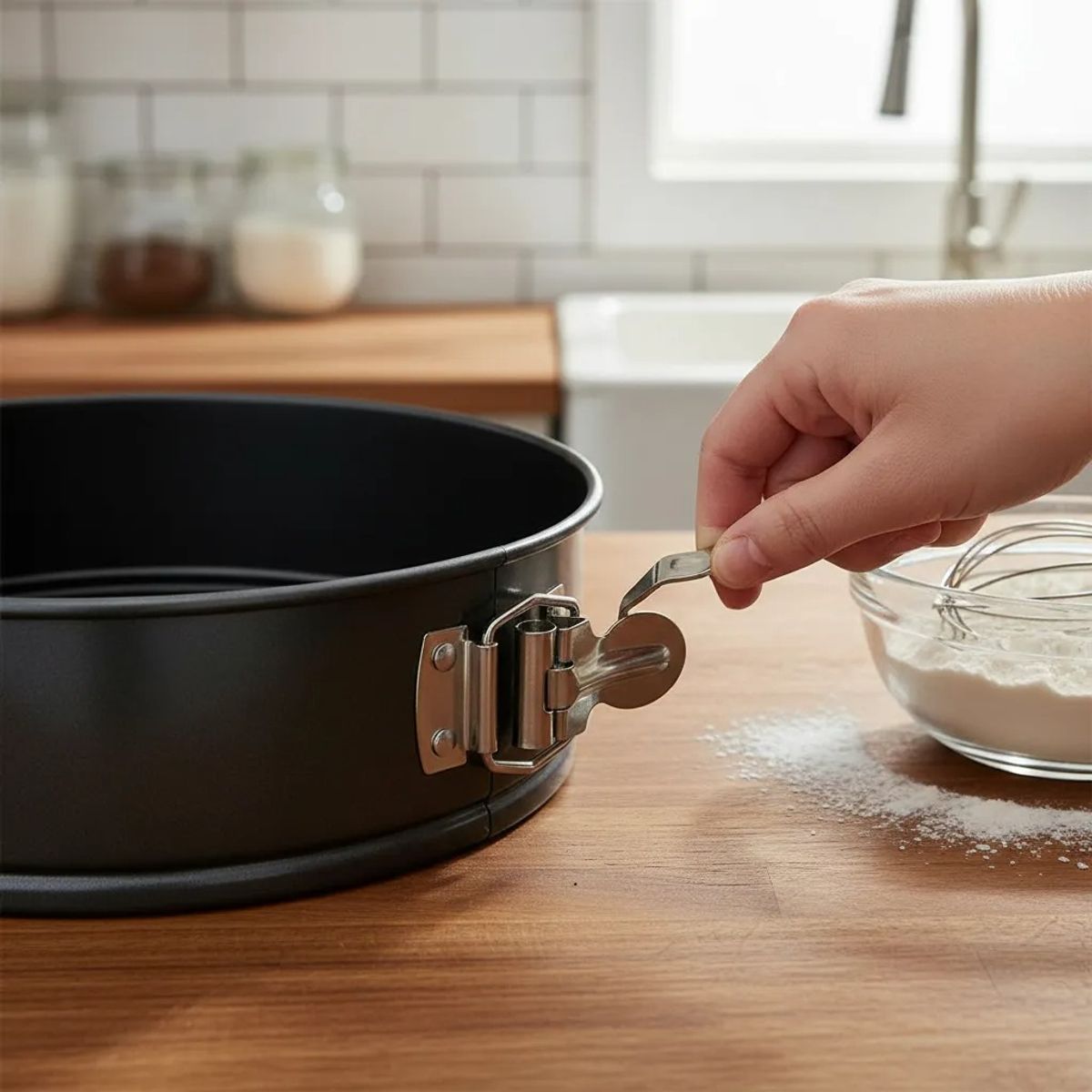 NO LOGO - Pack 3 Moldes Desmontable Tortas Acero Antiadherente Negro