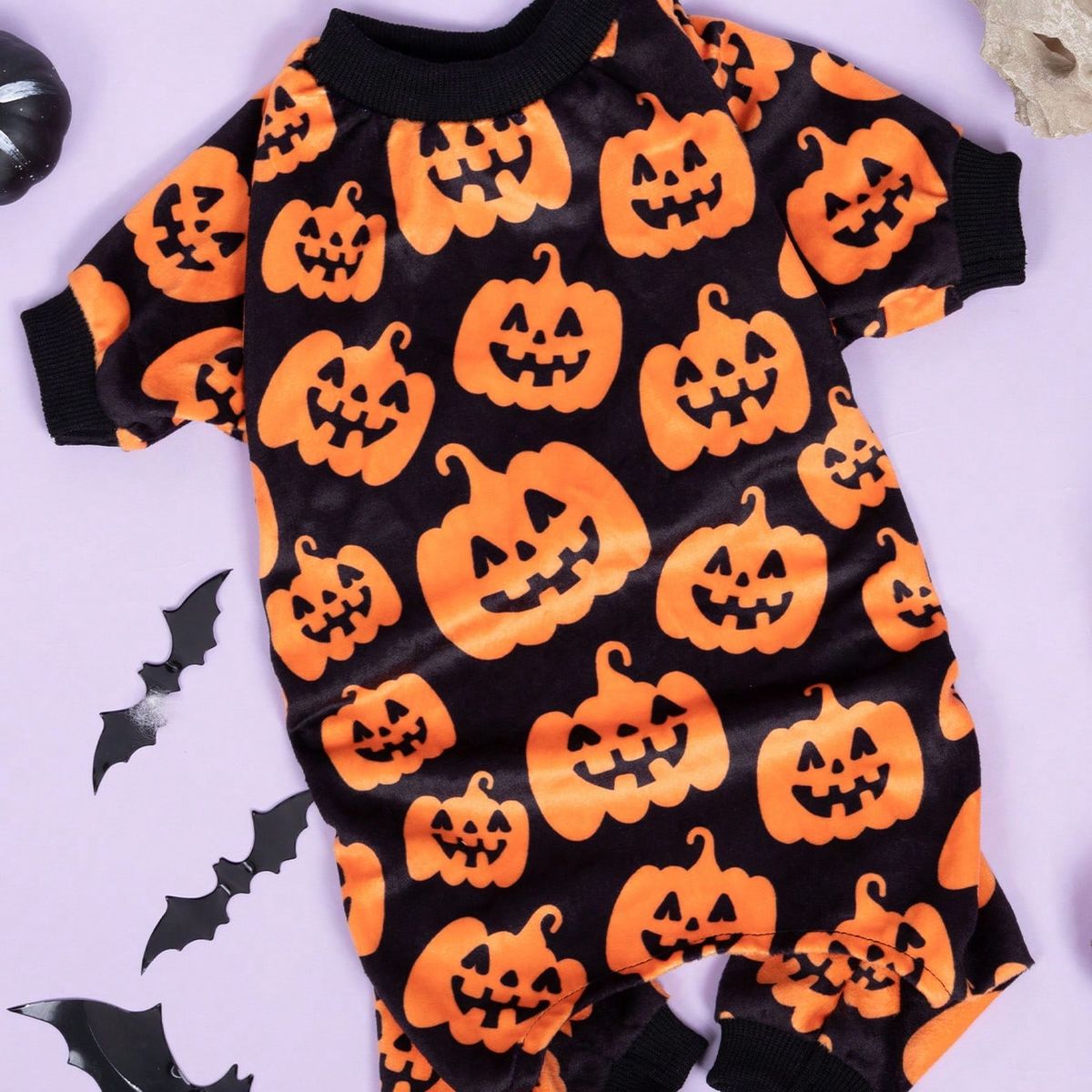 VATYERTY - Disfraz de Perro - Pijama Calabaza, Negro y Naranjo L
