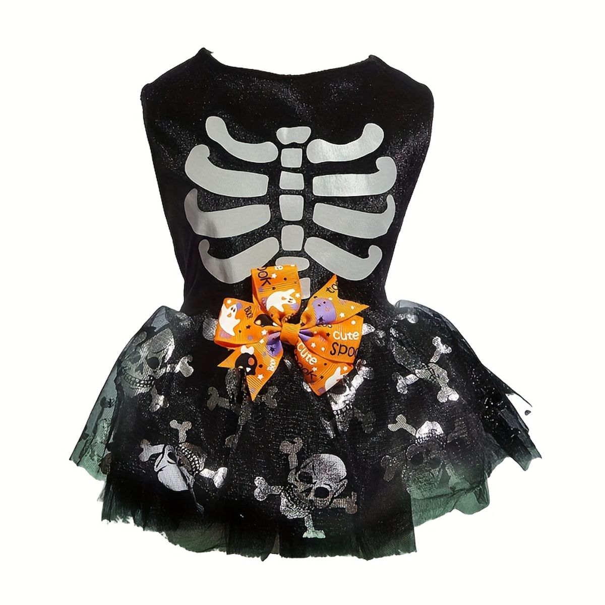 VATYERTY - Disfraz de Perro - Vestido de esqueleto con Tutú Negro M