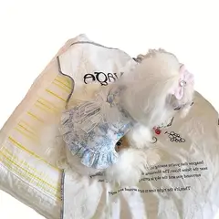 VATYERTY - Vestido de Perro - Diseño Flores Celeste XL