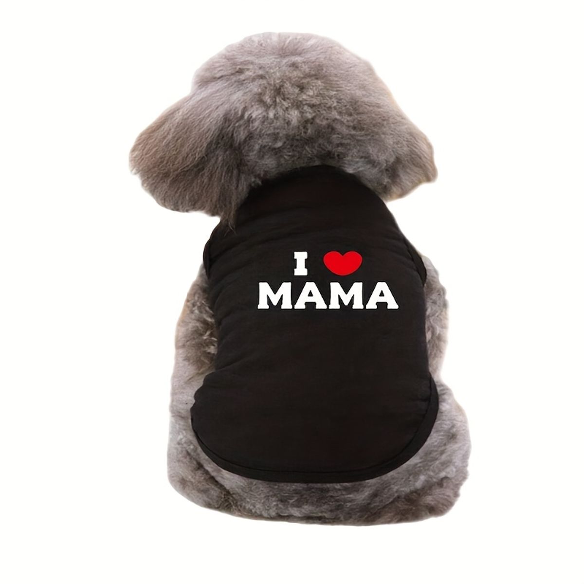 VATYERTY - Chaleco de Perro Negro I Love Mama 2XL