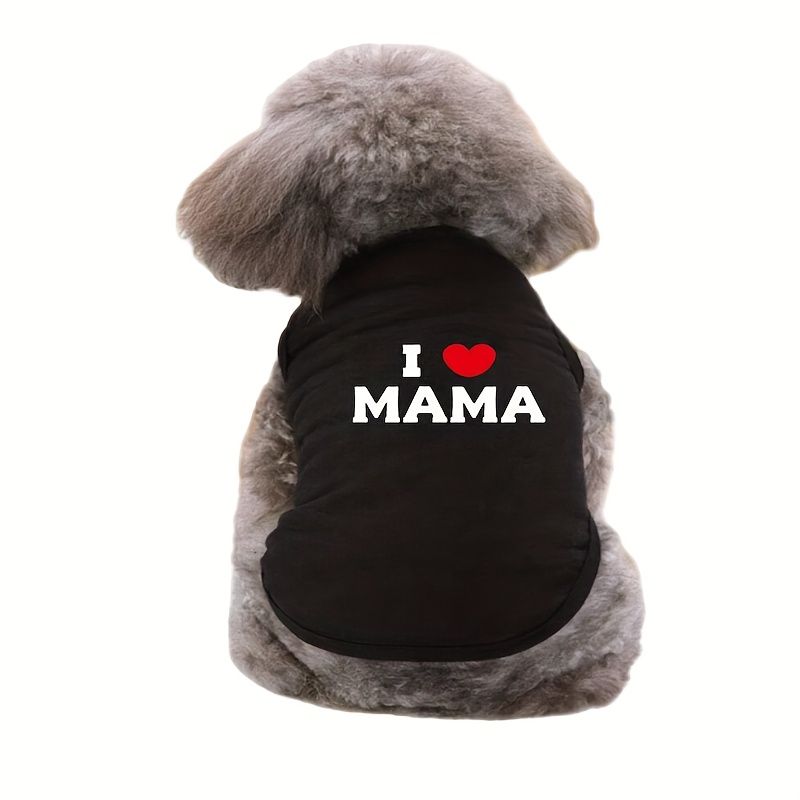 VATYERTY - Chaleco de Perro Negro I Love Mama 2XL