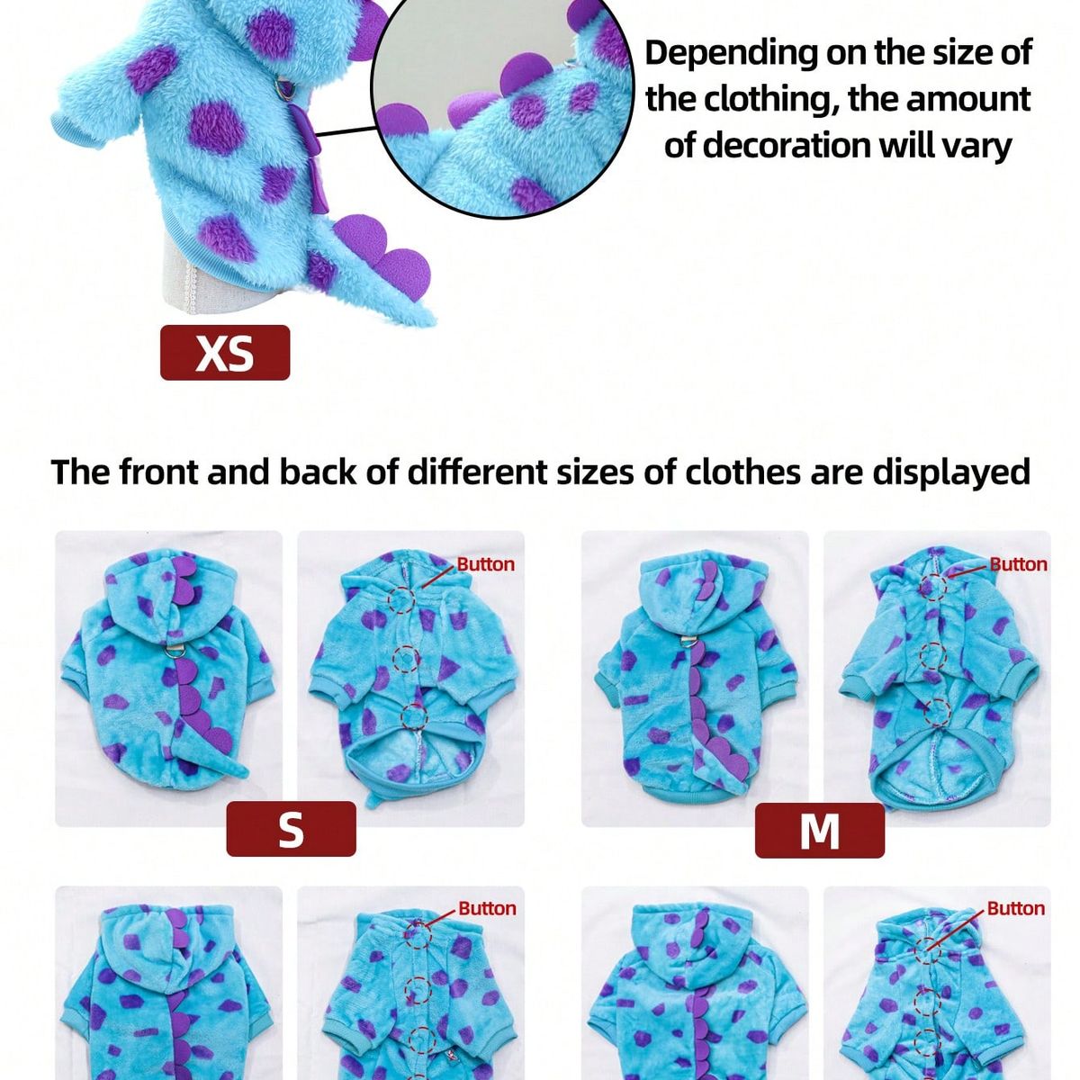 VATYERTY - Disfraz de Perro - Poleron de Mounstro 2XL