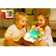 A - Juego didactico erizo sensorial blue para niños