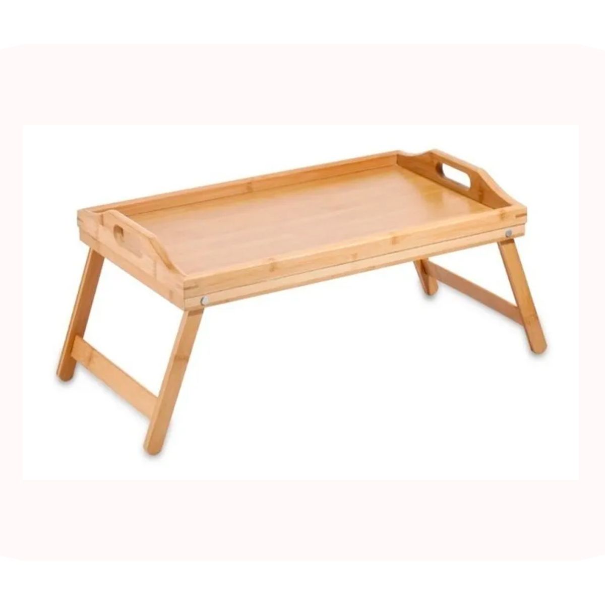 GENERICO - Bandeja de madera bambu desayunador para cama